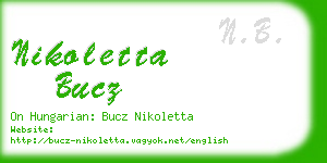 nikoletta bucz business card